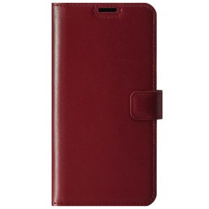 Handyhülle aus Leder RFID Wallet case - Costa Rot - Transparentes TPU
