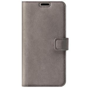Handyhülle aus Leder RFID Wallet case - Nubuk Grau - TPU Schwarz