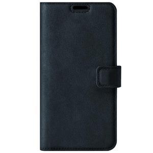 Handyhülle aus Leder RFID Wallet case - Nubuk Marineblau - TPU Schwarz