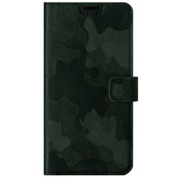 Handyhülle aus Leder Wallet case - Militär Tarnung Dunkelgrün - Transparentes TPU