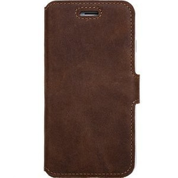 Leder case Slim cover - Nussbraun - Transparentes TPU