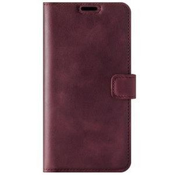 Handyhülle aus Leder RFID Wallet case -  Burgund - TPU Schwarz