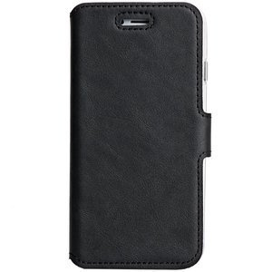 Leder case Slim cover - Costa Schwarz - Transparentes TPU