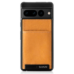 Lederschutzhülle Back case mit Ständer - Nubuk Camel - TPU Schwarz