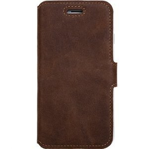 Leder case Slim cover - Nussbraun - Transparentes TPU