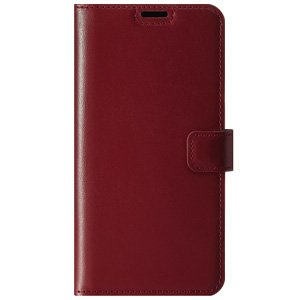 Handyhülle aus Leder RFID Wallet case - Costa Rot - Transparentes TPU