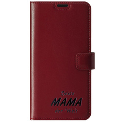 Handyhülle aus Leder Wallet case - Costa Rot - Beste Mama - Transparentes TPU