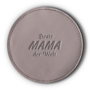 Lederuntersetzer für eine Tasse - Costa Grau - Beste Mama der Welt