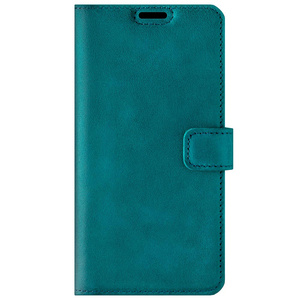 Handyhülle aus Leder Wallet case - Türkis - Transparentes TPU