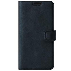 Klapphüllen aus leder Premium RFID - Nubuk Marineblau - TPU Schwarz