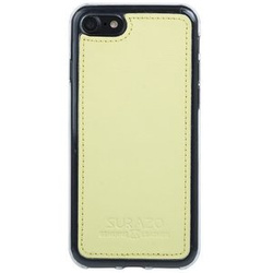 Lederschutzhülle Back case - Pastell Zitrone - Transparentes TPU