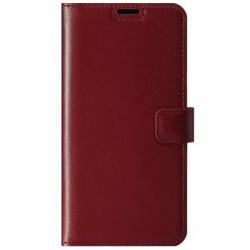 Handyhülle aus Leder RFID Wallet case - Costa Rot - Transparentes TPU