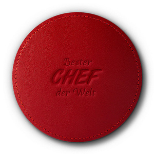 Lederuntersetzer für eine Tasse - Costa Rot - Bester Chef der Welt